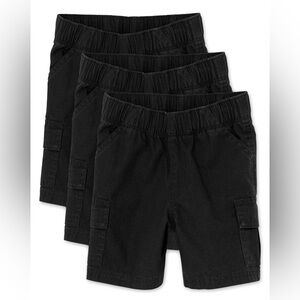 Toddler Boys Ripstop Pull On Cargo Shorts, 3-Pack, Black, Sz 18-24mo